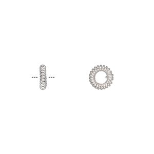 Bead, silver-plated copper, 7x2mm twisted rondelle. Sold per pkg of 50.