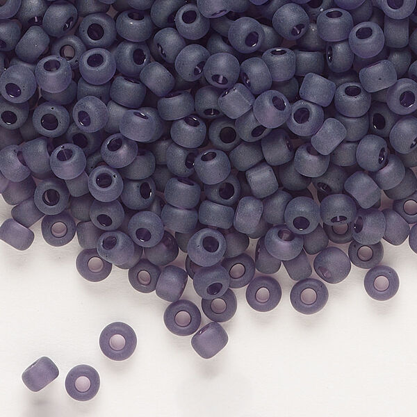 Seed bead, Dyna-Mites™, glass, transparent matte amethyst purple, #6 round. Sold per 40-gram pkg. image number 0