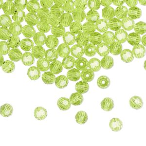 Bead 144pk citrus green, Crystal Passions® 4mm round 5000