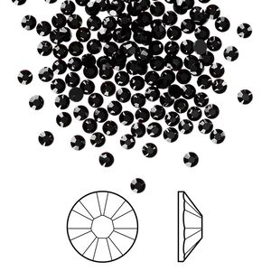 Flat back 144pk jet foil back, Crystal Passions® 2.5-2.7mm rose round SS9 2058