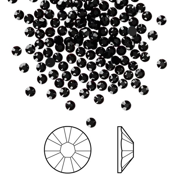 Flat back 144pk jet foil back, Crystal Passions® 2.5-2.7mm rose round SS9 2058 image number 0