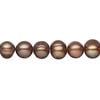 Freshwater pearl 1pkg1, semi-round, 14 inch antique purple bronze peacock 7-10mm cultured image number 0