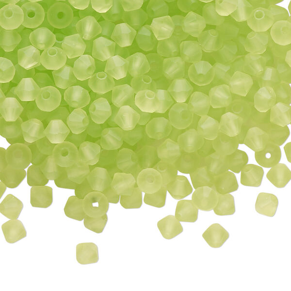 Bead 48pk limecicle matte, Preciosa Czech crystal 4mm bicone image number 0