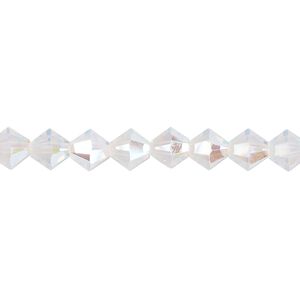 Bead 24pk white opal shimmer, Crystal Passions® 6mm bicone 5328