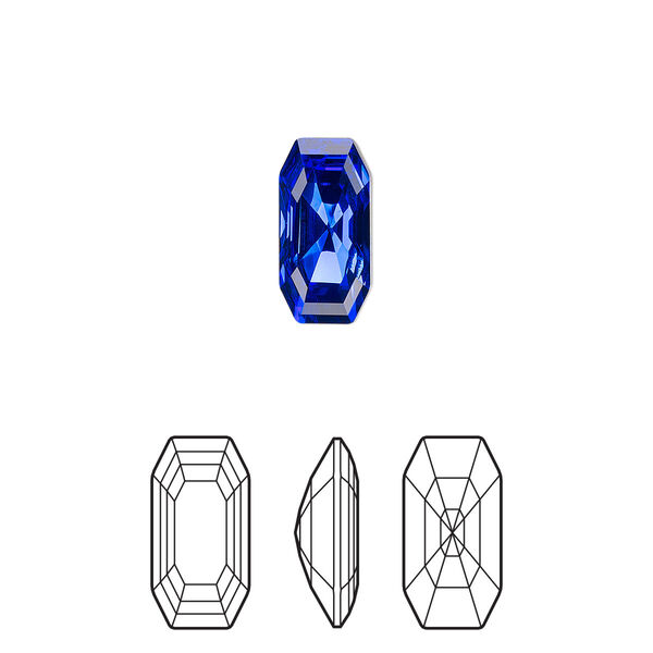 Fancy stone 2pk majestic blue foil back, Crystal Passions® 12x6mm elongated imperial 4595 image number 0