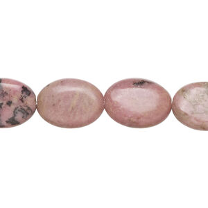Rhodonite 1pkg1, puffed oval bead natural, 15 inch 14x11mm