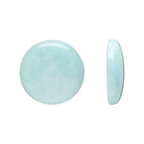Amazonite 1pkg1, round cab natural calibrated 20mm image number 0