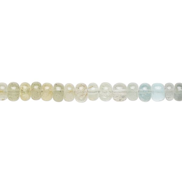 Moss aquamarine 1pkg1, hand-cut rondelle bead shaded 13 inch 4x2mm-5x3mm image number 0