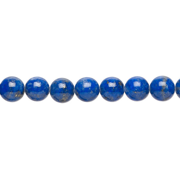 Bead, lapis lazuli (natural), 6mm round, A- grade, Mohs hardness 5 to 6. Sold per 15-1/2" to 16" strand. image number 0