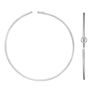 Hoop, sterling silver, 30mm round. Sold per pkg of 5 pairs.