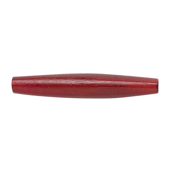 Bead, horn (dyed), red, 38x6mm-38x8mm hand-cut hairpipe, Mohs hardness 2-1/2. Sold per pkg of 24. image number 0