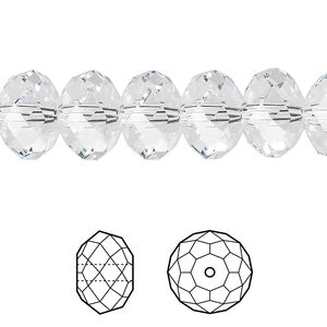 Bead 144pk crystal, Swarovski® 12x8mm rondelle 5040