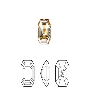 Fancy stone 2pk crystal golden shadow foil back, Crystal Passions® 12x6mm elongated imperial 4595