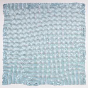 Sequin sheet, anodized aluminum, light turquoise, 8-inch single-sided sheet with 3mm sequins, 1.5mm thick. Sold individually.