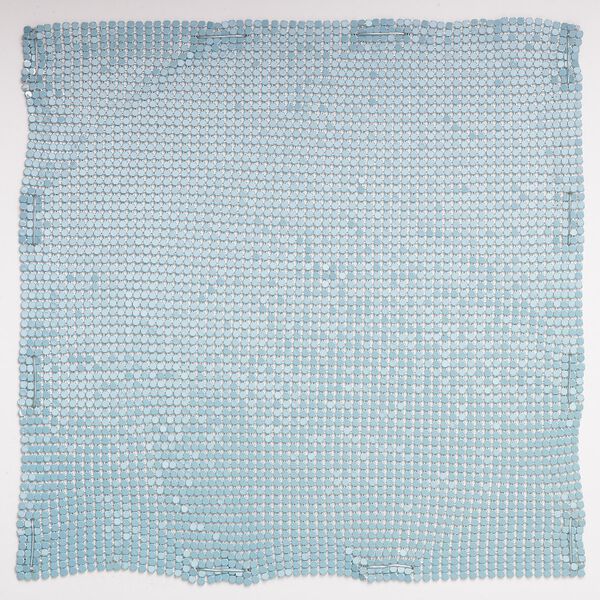 Sequin sheet, anodized aluminum, light turquoise, 8-inch single-sided sheet with 3mm sequins, 1.5mm thick. Sold individually. image number 0