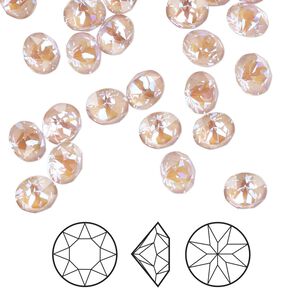 Chaton 12pk crystal dusty pink DeLite, Crystal Passions® 6.14-6.32mm round SS29 1088