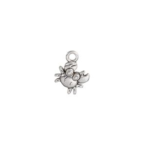 Charm, antique silver-plated "pewter" (zinc-based alloy), 11.5x11.5mm double-sided crab. Sold per pkg of 20.