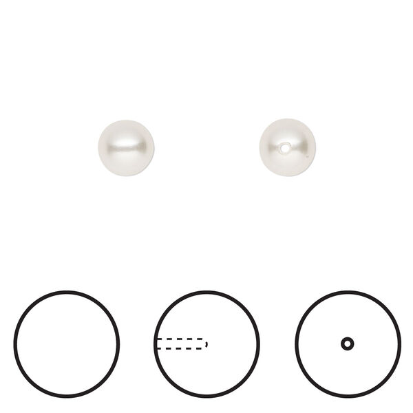 Pearl 4pk white, Crystal Passions® 6mm round 5818 image number 0