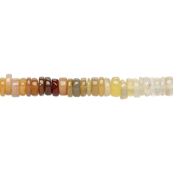 Bead, Ethiopian opal (natural), shaded, 4x1mm-5x2mm hand-cut rondelle, B grade, Mohs hardness 5 to 6-1/2. Sold per 8-inch strand, approximately 100-150 beads. image number 0