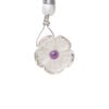 Quartz crystal / amethyst 1pkg1, top-drilled hand-cut 1sided carved flower bead natural, 16mm image number 0