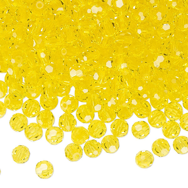 Bead 24pk citrine, Preciosa Czech crystal 4mm round image number 0