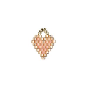Drop, Creative Touch, glass, salmon / copper / light gold, 12mm double-sided heart. Sold individually.