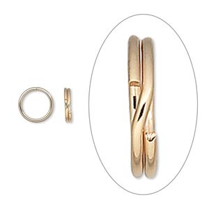Split ring, 14Kt gold-filled, 7mm round, 5.8mm inside diameter. Sold per pkg of 10.