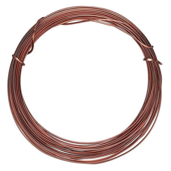 Wire, ParaWire™, antiqued copper, half-round, 18 gauge. Sold per 7-yard section. image number 0
