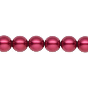 Pearl 2pk red, Celestial Crystal® 8mm round 15.5-16 inch