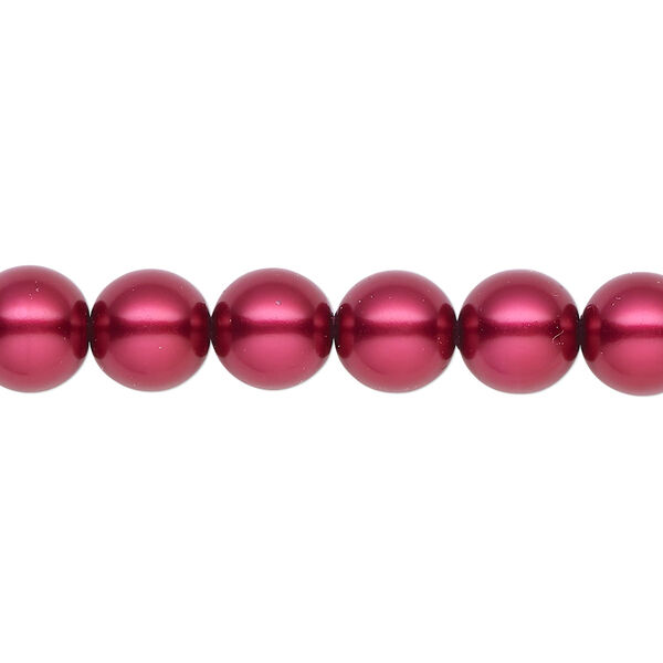 Pearl 2pk red, Celestial Crystal® 8mm round 15.5-16 inch image number 0