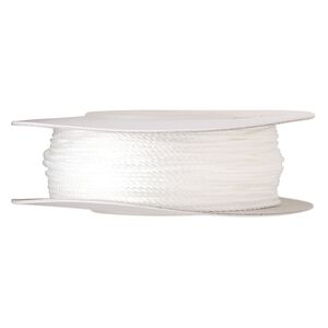 Cord, nylon, white, 1mm round. Sold per 100-foot spool.