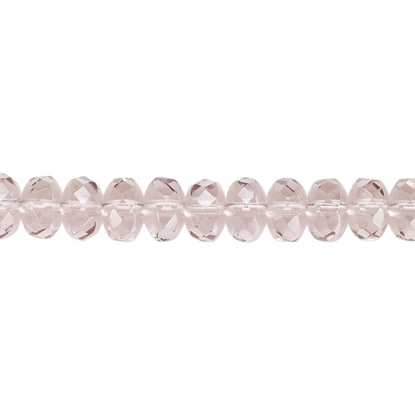Bead, Czech fire-polished glass, lavender, 7x5mm faceted rondelle. Sold per 15-1/2" to 16" strand. image number 0