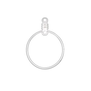 Beading hoop, silver-plated steel, 20mm round with closed loop. Sold per pkg of 10.