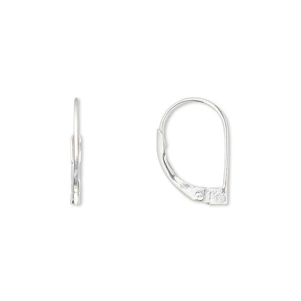 Ear wire, sterling silver-filled, 16mm leverback. Sold per pair. image number 0