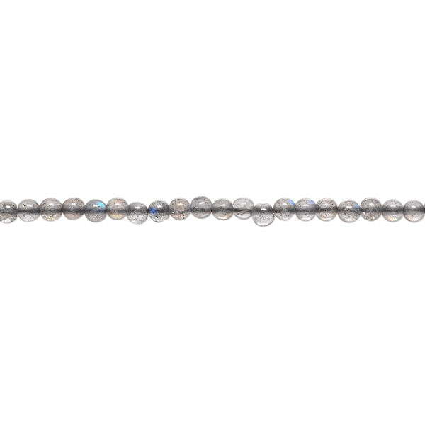 Bead, labradorite (natural), 2-3mm hand-cut round, C grade, Mohs hardness 6 to 6-1/2. Sold per 15-1/2" to 16" strand. image number 0