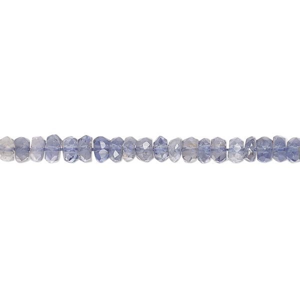Iolite 1pkg1, hand-cut faceted rondelle / saucer bead natural 13 inch 4x1mm-4x2mm image number 0
