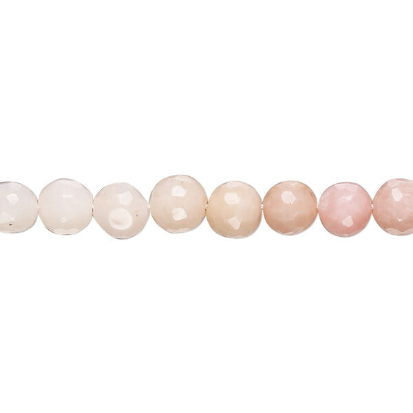 Bead, pink opal (natural), shaded, 5-6mm hand-cut faceted round with 0.4-1.4mm hole, C+ grade, Mohs hardness 5 to 6-1/2. Sold per 14-inch strand, approximately 60 beads. image number 0