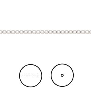 Pearl 100pk light grey, Crystal Passions® 2mm round 5810
