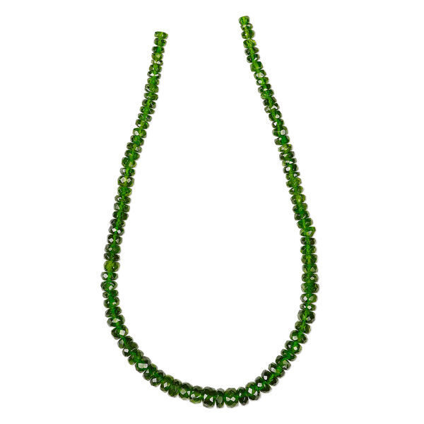 Chrome diopside (natural) 1pkg1, hand-cut faceted rondelle bead graduated 8 inch 3x1mm-5x3mm image number 2