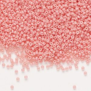 Seed bead, Miyuki, glass, pkg/250g, #15 rocaille, Duracoat® opaque outside dyed lychee (RR-4463).