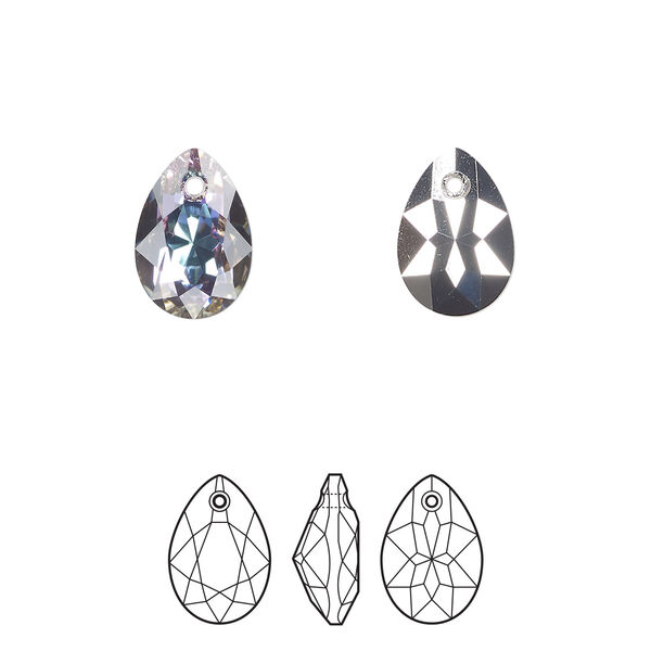 Drop 4pk crystal vitrail light P, Crystal Passions® 11.5x8mm pendant pear cut 6433 image number 0