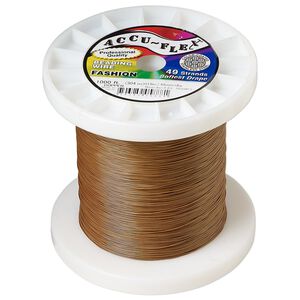 Beading wire, Accu-Flex®, nylon and stainless steel, copper, 49 strand, 0.019-inch diameter. Sold per 1,000-foot spool.