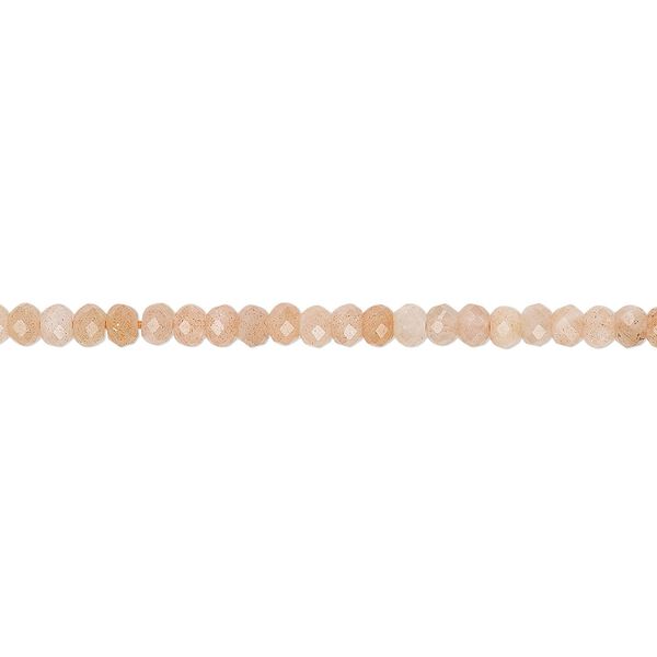 Peach moonstone 1pkg1, faceted rondelle bead natural 15.5-16 inch 3x2mm-3.5x2.5mm image number 0