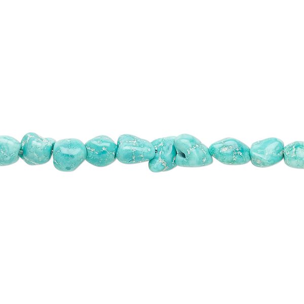 Turquoise 1pkg1, pebble bead 15.5-16 inch small image number 0