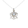 Rainbow moonstone / sterling silver 1pkg1, open lotus drop natural antiqued 12x12mm image number 0