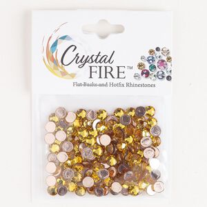 Flat back 144pk sunflower, Crystal Fire® 4.60-4.80mm hotfix round SS20