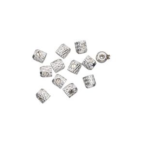 Crimp, Screw-Tite Crimps™, silver-plated copper, 3.5mm barrel, for wire up to 0.024 inches. Sold per pkg of 12.