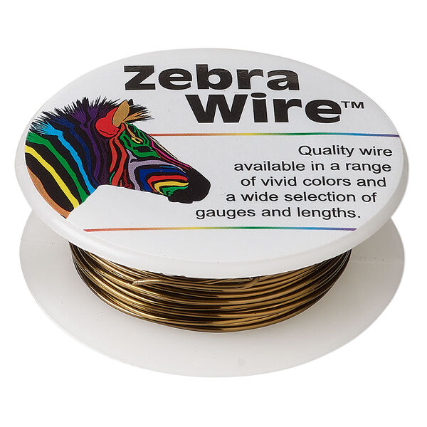Wire, Zebra Wire™, color-coated copper, antique bronze, round, 20 gauge. Sold per 15-yard spool. image number 0