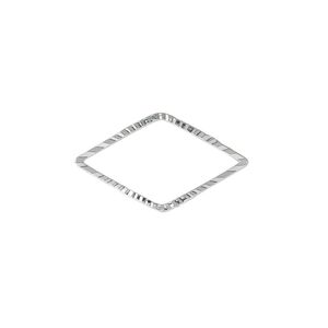 Component, silver-plated brass, 23x13mm single-sided diamond-cut open diamond, 1.3mm thick. Sold per pkg of 100.