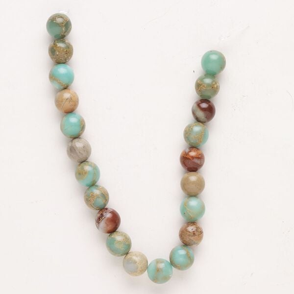 Aqua terra jasper 1pkg1, round bead natural 8 inch 10mm image number 0